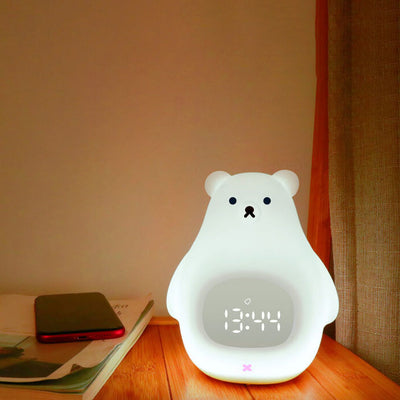 Réveil en silicone ours polaire avec lumière LED de nuit 