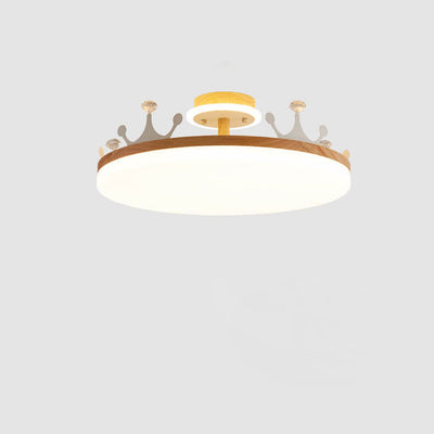 Nordic Log Crown LED Flush Mount Ceiling Light