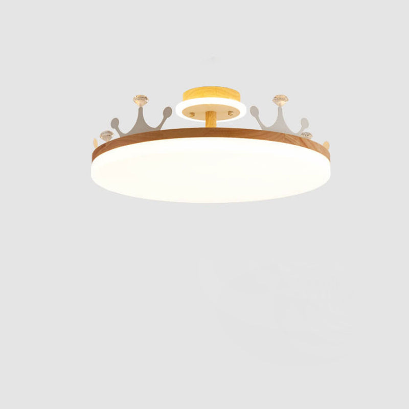 Nordic Log Crown LED Flush Mount Ceiling Light