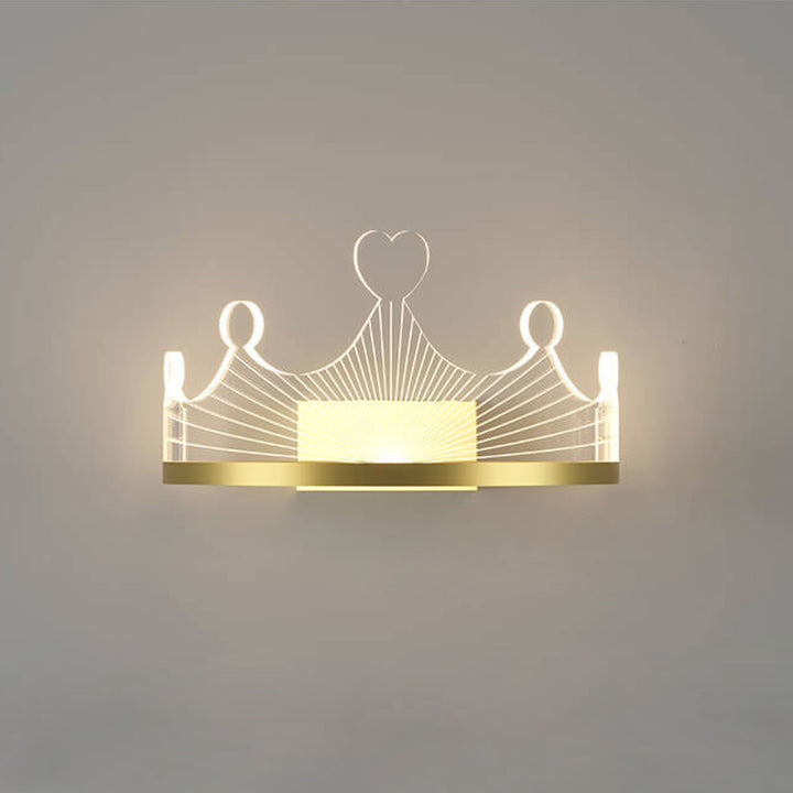 Nordic Light Luxury Crown Gold Eisen Acryl LED Wandleuchte Lampe