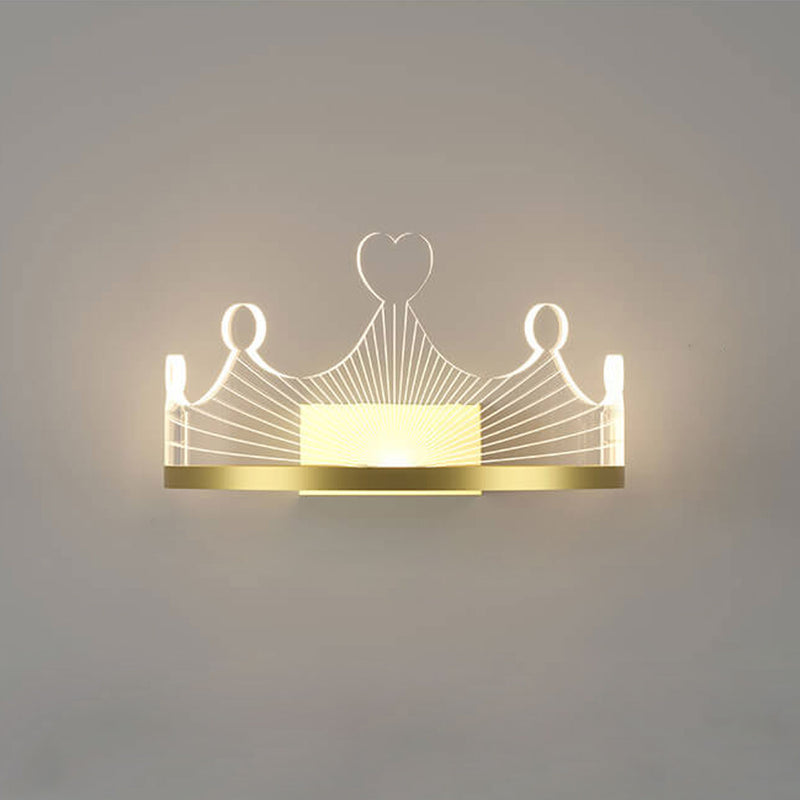 Nordic Light Luxury Crown Gold Eisen Acryl LED Wandleuchte Lampe