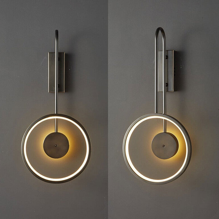 Licht Luxus Vollkupfer Kreis Gebogene Arm LED Wandleuchte Lampe 