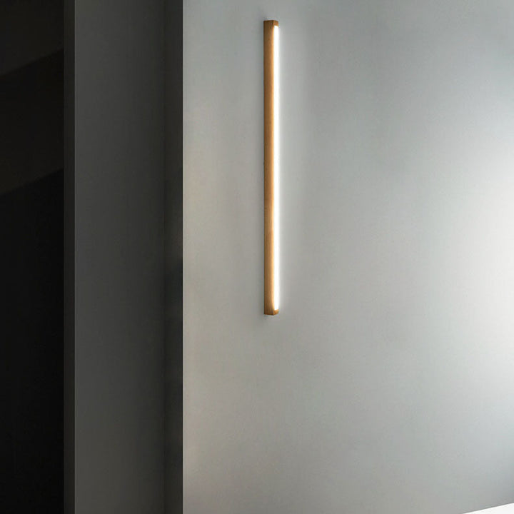 Moderne minimalistische Holz-Acryl-Langstreifen-LED-Deckenleuchte für das Wohnzimmer 