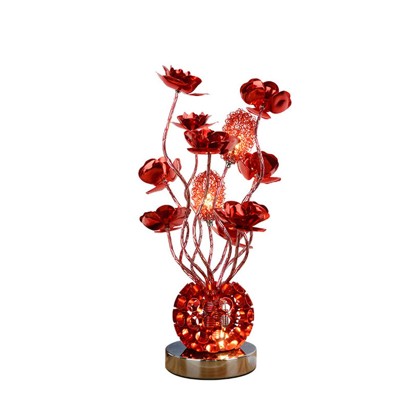 Lámpara de mesa LED de aluminio estilo europeo Rose 