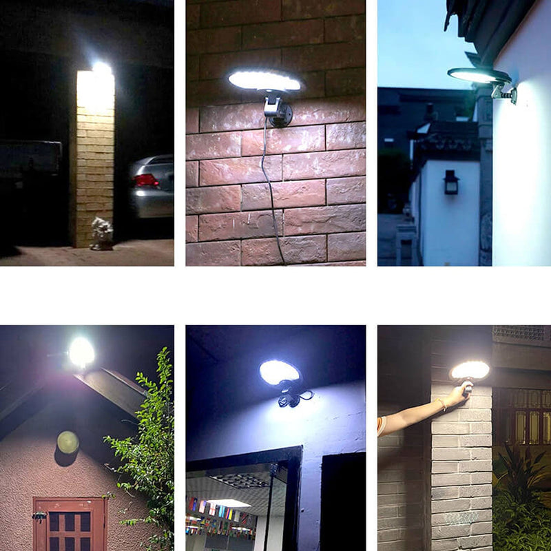 Solar Outdoor Human Sensor Round LED Patio Wall Sconce Lamp