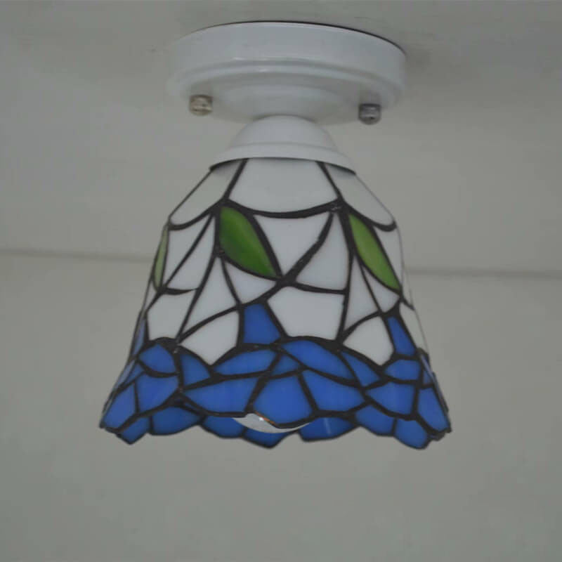 Traditional European Tiffany 1-Light Wall Sconce Lamp For Bedroom