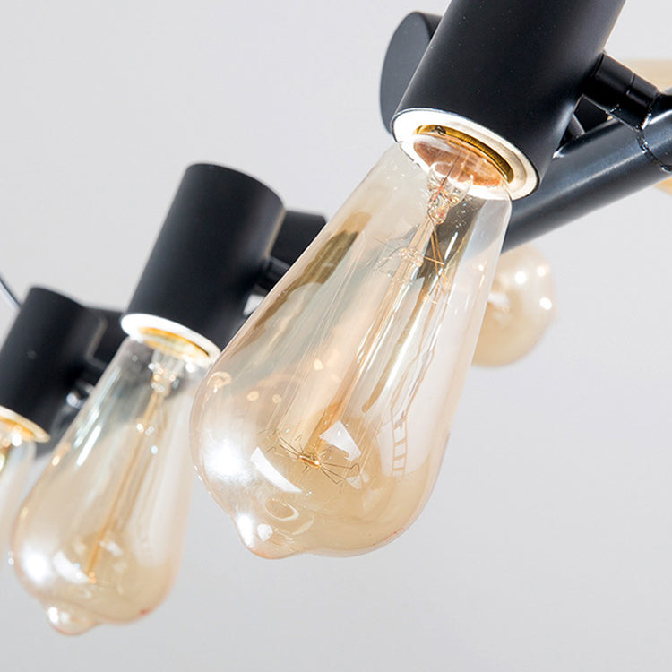 Zeitgenössische Retro Hardware Linear Rahmen Glas Schatten 6/8/10-Licht Insel Licht Kronleuchter Für Esszimmer 