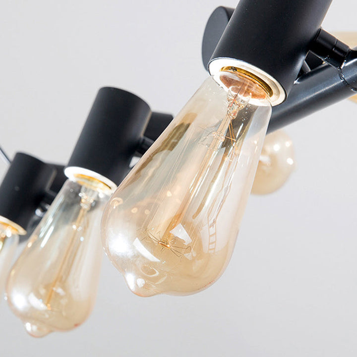 Zeitgenössische Retro Hardware Linear Rahmen Glas Schatten 6/8/10-Licht Insel Licht Kronleuchter Für Esszimmer 
