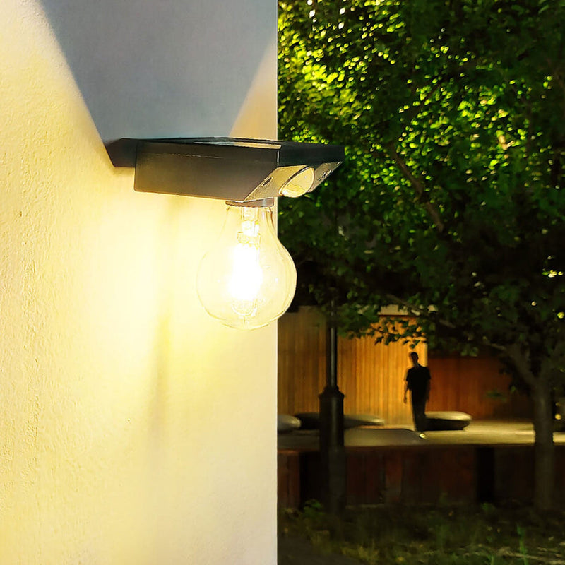 Lampe murale moderne avec capteur de corps étanche pour jardin, ampoule solaire en tungstène 