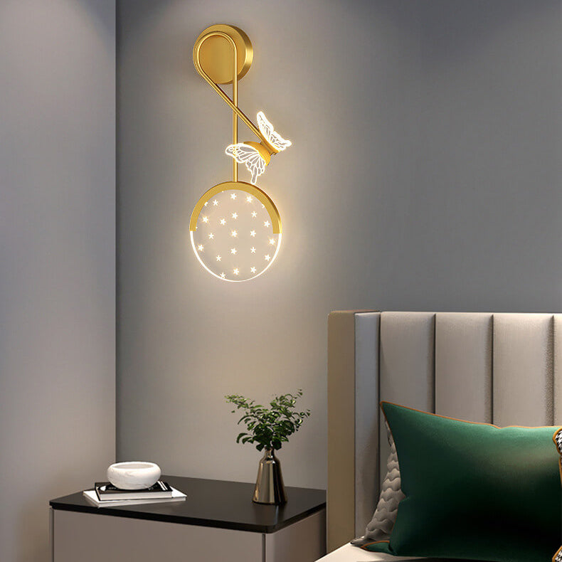 Lámpara de Aplique de Pared LED con Diseño de Mariposa Estrella Moderna Creativa de Acrílico 