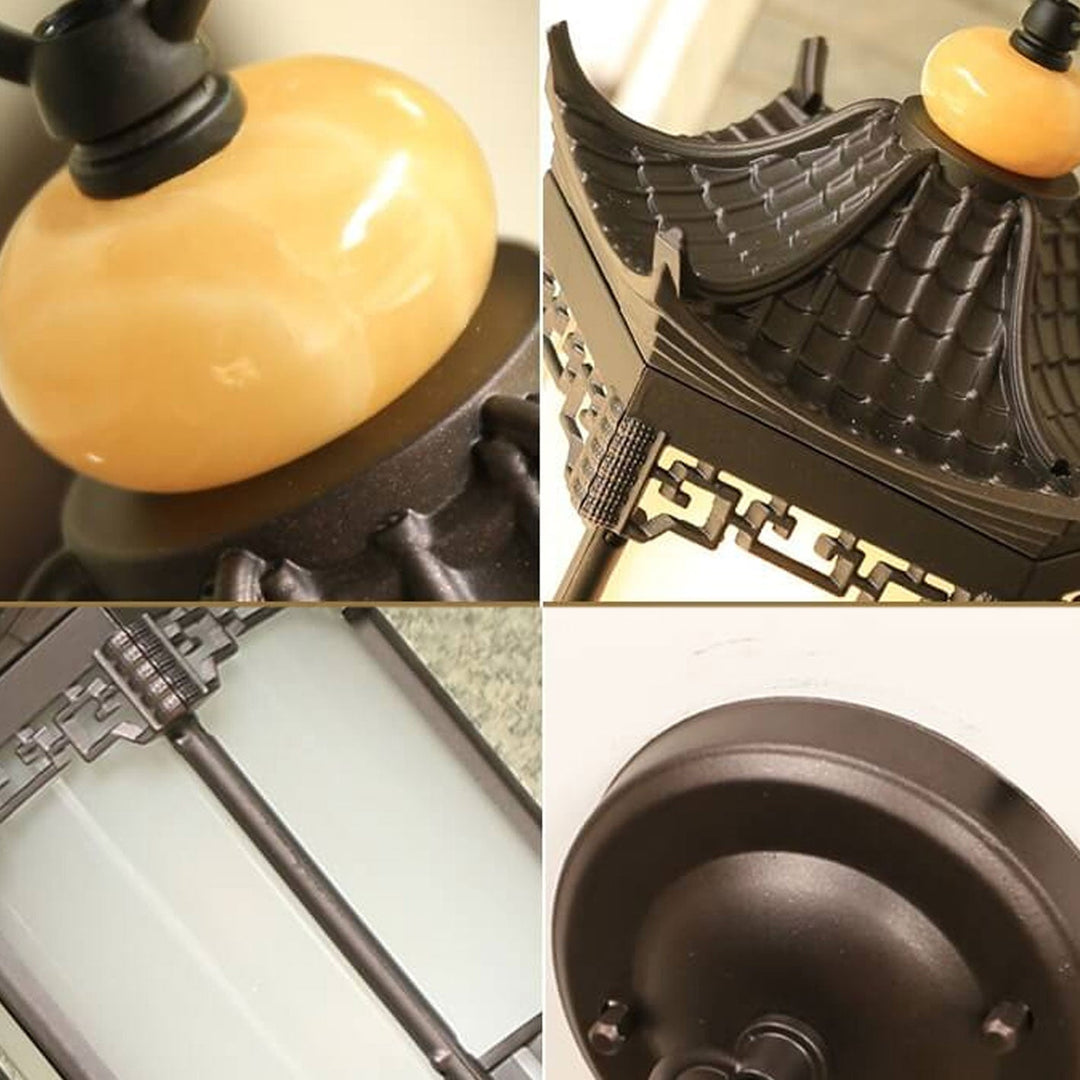 Retro chinesische wasserdichte sechseckige Laterne für den Außenbereich 1-Licht Terrassen-Pendelleuchte 