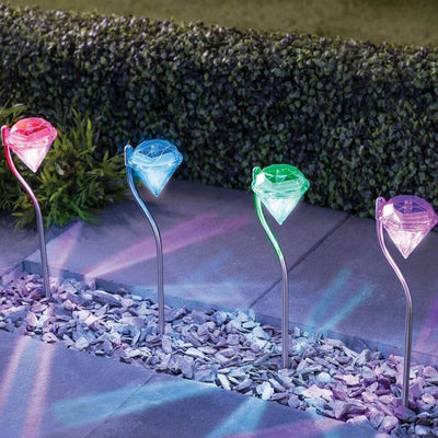 Solar Diamond Bend LED Outdoor Garden Dekorative Wegleuchte