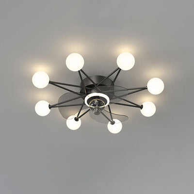 Modern Minimalist Creative Star LED Flush Mount Ceiling Fan Light