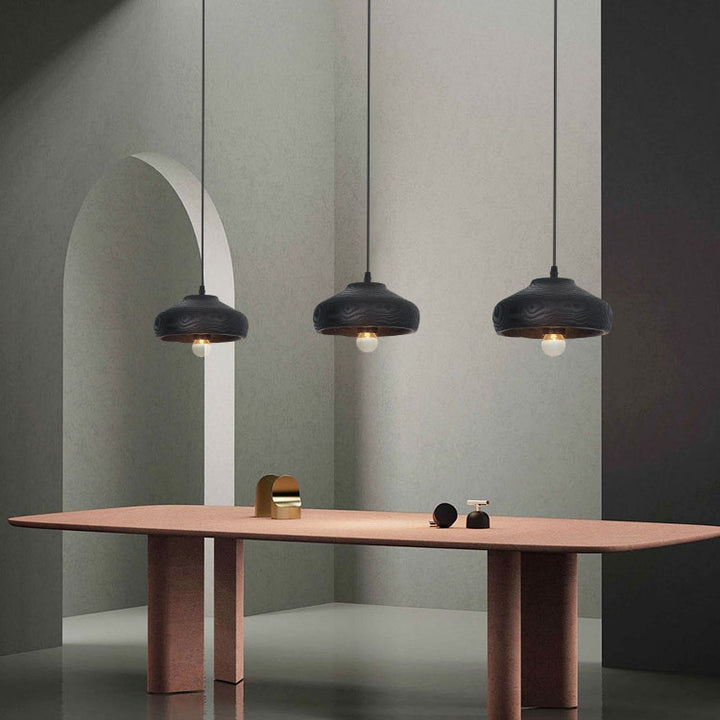 Moderne nordische Pendelleuchte mit schwarzem Kuppelschirm aus Kunstharz, 1-flammig, für Wohnzimmer &amp; Schlafzimmer 