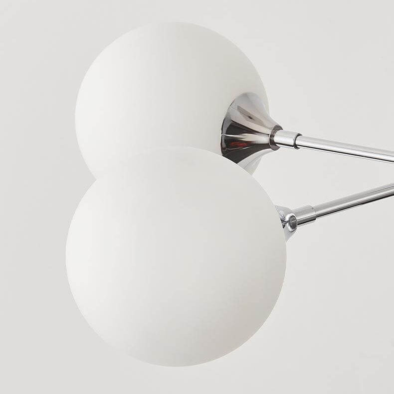 Modern Light Luxury White Round Ball Glass Iron 3/5/8-Light Chandelier