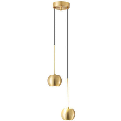 Nordic Light Luxury Full Brass Cylindrical Mini LED Pendant Light