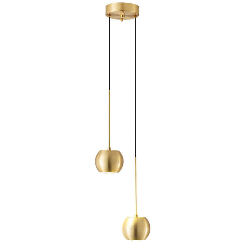 Nordic Light Luxury Full Brass Cylindrical Mini LED Pendant Light