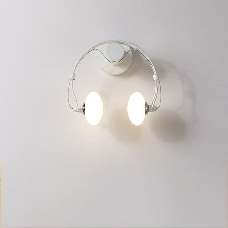 Modern Glass Creative Headphone Design 2-Light Wall Sconce Lamp