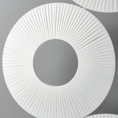 Contemporary Nordic Pleated Fabric Circle Ring Shade Iron Base LED Standing Floor Lamp For Living Room