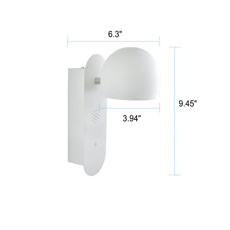 Lampe murale LED en acrylique avec contrôle vocal et tête ronde de couleur unie moderne 