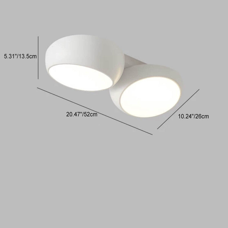 Scandinavian Modern Minimalist Iron Plastic Round LED Semi-Flush Mount Ceiling Light