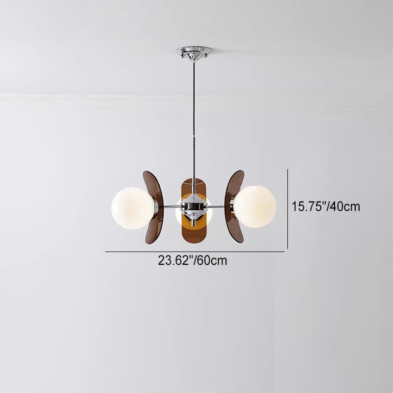 Moderner Mid-Century Acryl Magic Bean Glasschirm 3/5/6/8-Licht Kronleuchter für Wohnzimmer