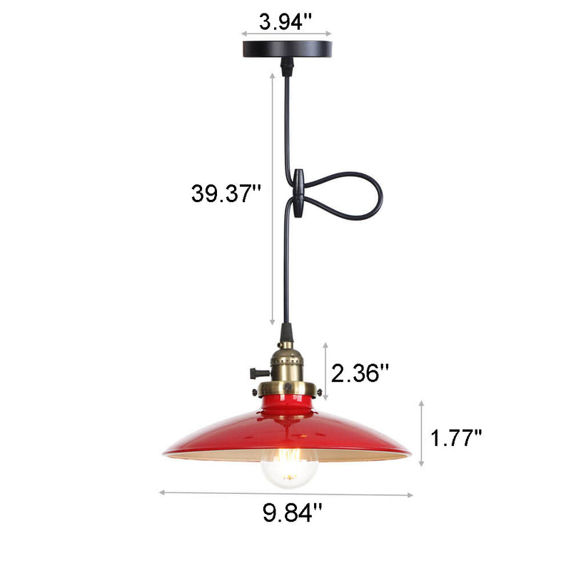 Industrielle Eisen Mehrfarbige Schale 1-Licht Pendelleuchte 