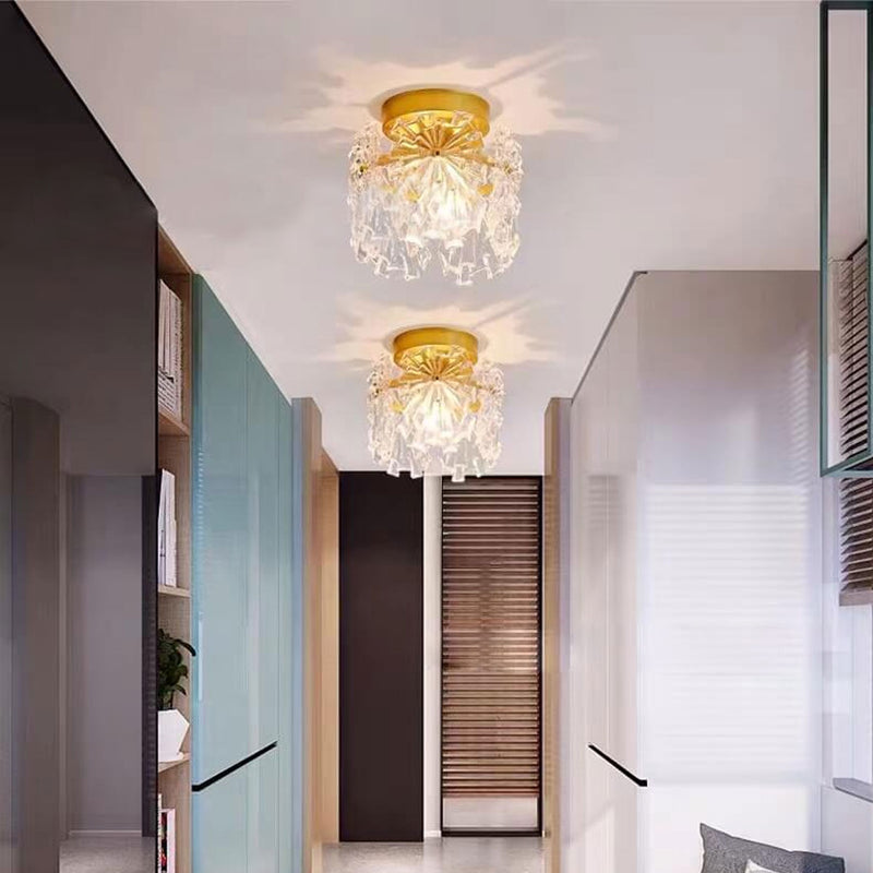 Modern Minimalist Glass 1- Light Flush Mount Ceiling Light