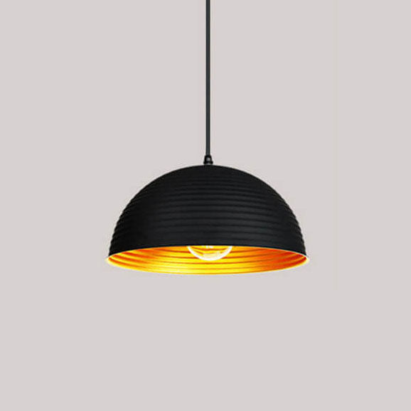 Industrial Wrought Iron Dome 1-Light Pendant Light