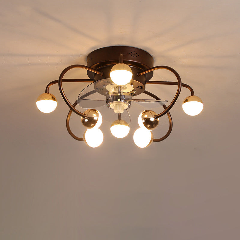 Nordic Creative Branch Cage LED Semi-Flush Mount Deckenventilator Licht 