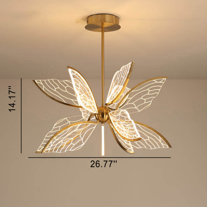 Diseño Moderno de Alas de Mariposa Creativas de Acrílico 12/16-Luces LED Candelabro 