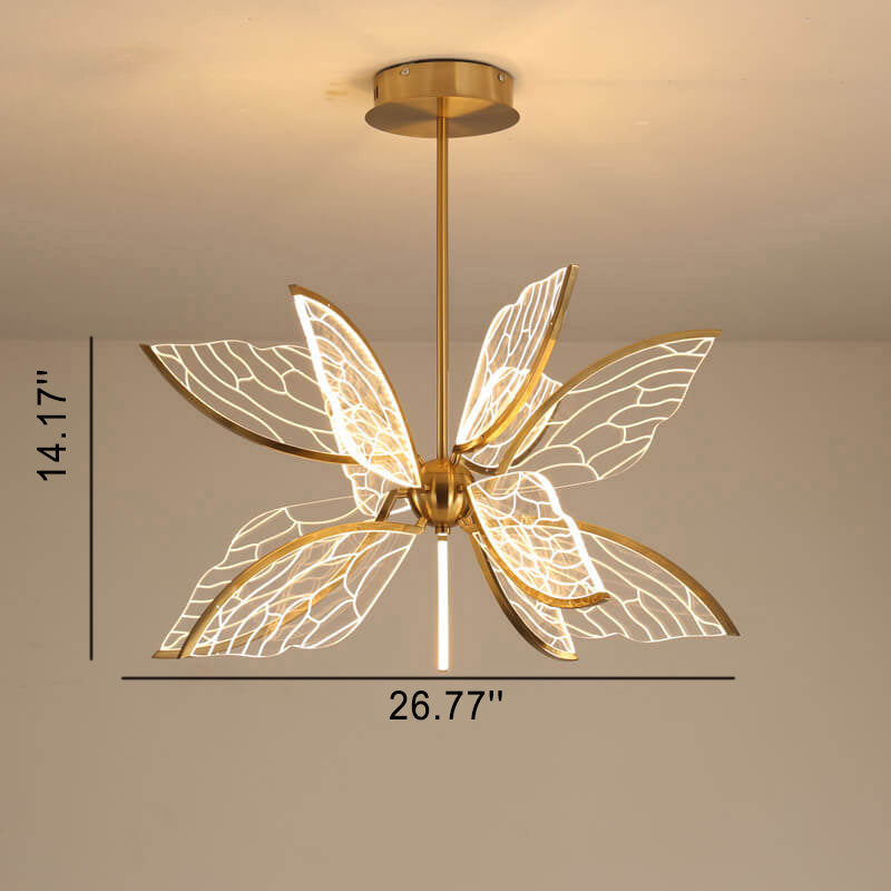 Moderner kreativer Schmetterlingsflügel aus Acryl mit 12/16-Licht-LED-Kronleuchter 