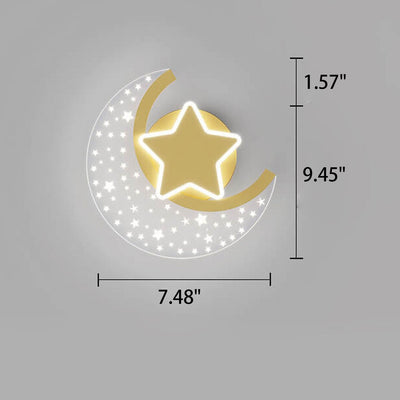 Modern Simple Cartoon Star Moon Design LED Wall Sconce Lamp