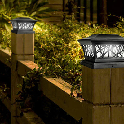 European Solar LED Waterproof Wall Column Head Lamp Outdoor Light