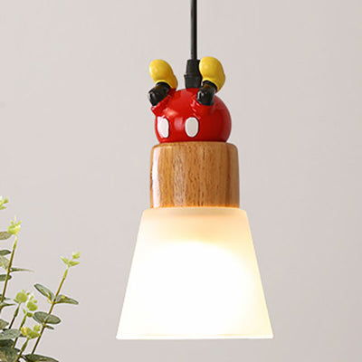 Modern Creative Cartoon Children's Wood Resin 1-Light Pendant Light