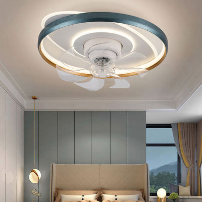 Nordic Rotatable Round Acrylic LED Flush Mount Ceiling Fan Light