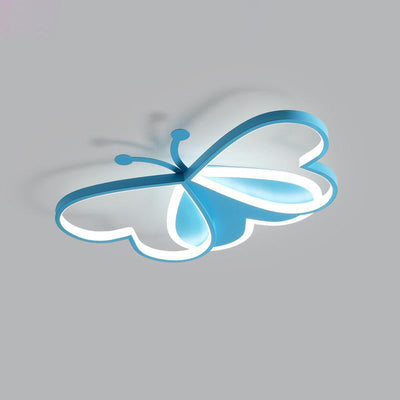 Modern Art Deco Acrylic Kids Butterfly Shape LED Flush Mount Light For Bedroom