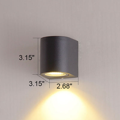 Moderne zweiköpfige LED-Wandleuchte aus einfarbigem Aluminium für den Außenbereich 