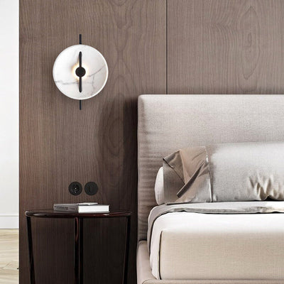 Minimalist Resin Marble Round LED Wall Sconce Lamp