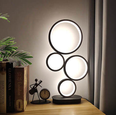 Minimalist 4-Circle Ring LED Table Lamp