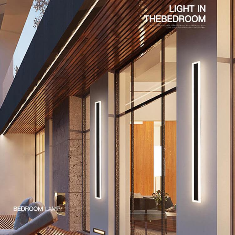 Minimalistische, längliche, stabförmige 1-Licht LED Acryl Außen wasserdichte Wandleuchte 