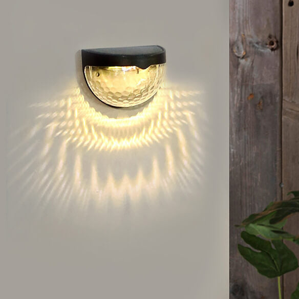 Solar Semi Circle Outdoor Waterproof Light Shadow Fence Wall Sconce Lamp