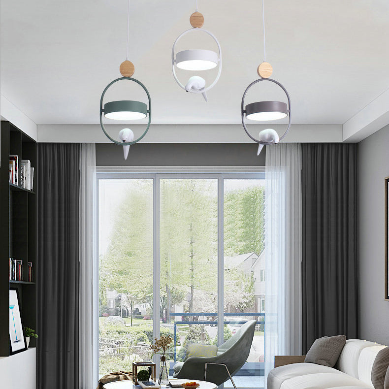 Nordic Creative Bird Ring 1-Licht LED Pendelleuchte 