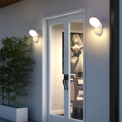 Lámpara de Aplique de Pared LED Impermeable para Exteriores de Círculo Simple 