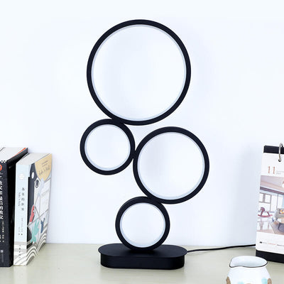 Minimalist 4-Circle Ring LED Table Lamp