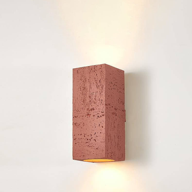 Retro Wabi-sabi Square Column Hand Sculpted LED Wall Sconce Lamp