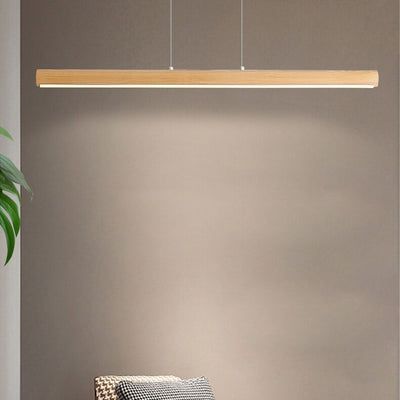 Modern Simple Log Long Strip Island Light LED Chandelier