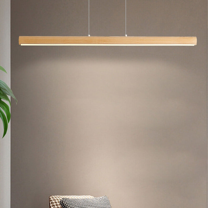 Modern Simple Log Long Strip Island Light LED Chandelier