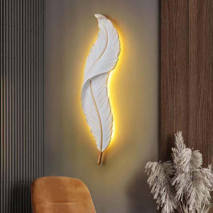Modern Creative Feather LED Wall Sconce Lamp