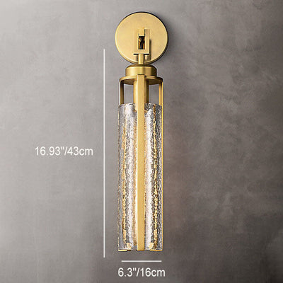 Aplique de pared de metal y vidrio de lujo ligero europeo con 1 luz 
